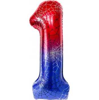 Balónek Fóliový Balónek Číslice "1" Spider Červený/Modrý (100 cm)