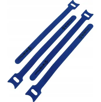 Organizace kabelů Stahovací pásek na kabely se suchým zipem a očkem, délka 200 mm, šířka 12 mm, modrý (op