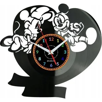 Hodiny MICKEY A MINNIE MOUSE HODINY NÁSTĚNNÉ DEKORATIVNÍ MODERNÍ VINYLOVÁ DESKA