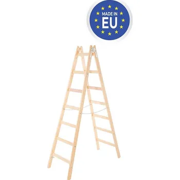 Žebřík Žebřík Strend Pro, 7-stupňový, dvojitý, malířský, dřevěný, 2,26 m, max. 150 kg