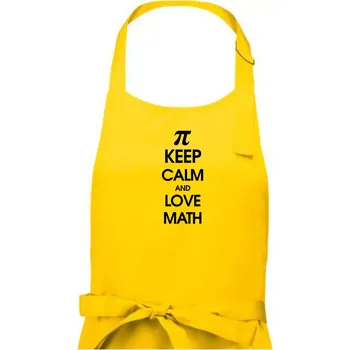 Kuchyňská zástěra Keep calm and love math - Dámská zástěra na vaření - Univerzální velikost ( Žlutá )