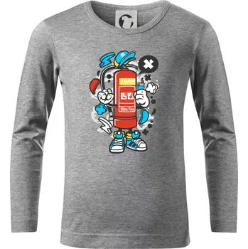 Chlapecké tričko Hasičňák - Triko dětské Long Sleeve - 122 cm/6 let ( Tmavě šedý melír )
