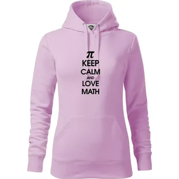 Dámská mikina Keep calm and love math - Mikina dámská Cape s kapucí - S ( Orchid )