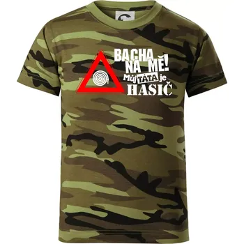 Chlapecké oblečení Bacha na mě! Můj táta je hasič - Dětské maskáčové triko - 122 cm/6 let ( Zelený maskáč )