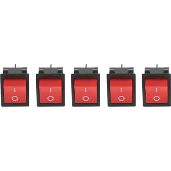 vypínač 5 KS KOLÉBKOVÝ PŘEPÍNAČ AC 125/250V 30A ZAP/VYP ČERVENÝ