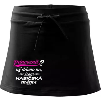 Dámská sukně Princezna už dávno ne - Hasičská máma - Sportovní sukně - two in one - L ( Černá )