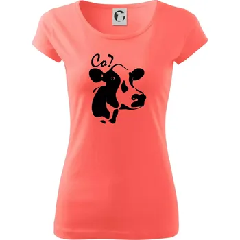 Dámské tričko Zmatená kráva - Dámské triko Pure - S ( Korálová )
