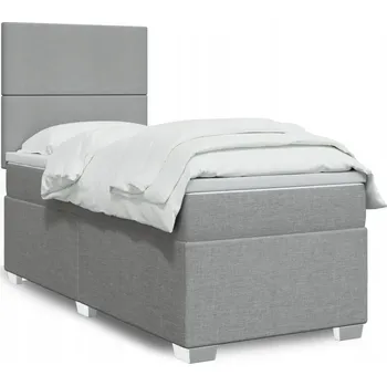 Postel Čalouněná jednolůžková postel VidaXL 100x200 cm, odstíny šedé