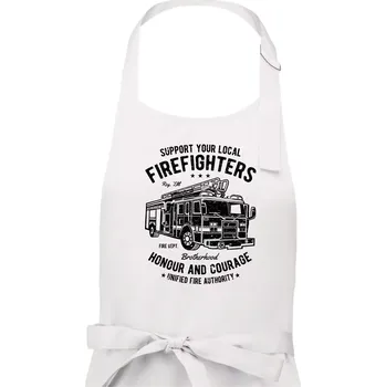 Kuchyňská zástěra Fire Fighters Truck - Dámská zástěra na vaření - Univerzální velikost ( Bílá )