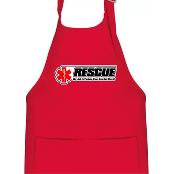 Kuchyňská zástěra Rescue My Job Is To Help Your Ass Not Kiss It - Dětská zástěra na vaření - Univerzální velikost ( Červená )