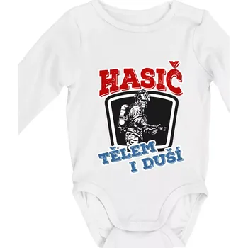 Hasič tělem i duší - Body kojenecké s dlouhým rukávem - Dlouhý r. 3-6 měs ( Bílá )
