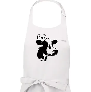 Kuchyňská zástěra Zmatená kráva - Dámská zástěra na vaření - Univerzální velikost ( Bílá )