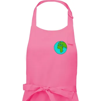 Kuchyňská zástěra Planeta na prsu - Afrika a Evropa - Dámská zástěra na vaření - Univerzální velikost ( Růžová )