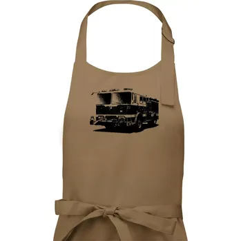 Kuchyňská zástěra Hasičské auto americké - Dámská zástěra na vaření - Univerzální velikost ( Cappuccino )