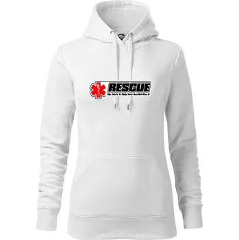 Dámská mikina Rescue My Job Is To Help Your Ass Not Kiss It - Mikina dámská Cape s kapucí - 2XL ( Bílá )