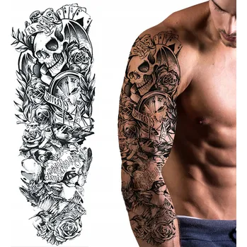 Odstranitelné tetování Dočasné omyvatelné tetování rukáv – karta Eso Pikové