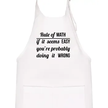 Kuchyňská zástěra Rule of math - Dětská zástěra na vaření - Univerzální velikost ( Bílá )