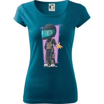 Vesmírný voják fialový - Dámské triko Pure - 3XL ( Petrolejová )