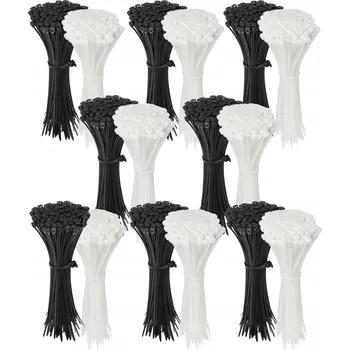 Organizace kabelů Upínací pásky,stahovací pásky černé + bílé 200 x 3,6 x 1600