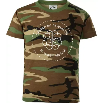 Chlapecké tričko Idiotovi nic nevysvětlíš, ale on vysvětlí vše tobě - Dětské maskáčové triko - 104-110cm / 3-4 roky ( Hnědý maskáč )