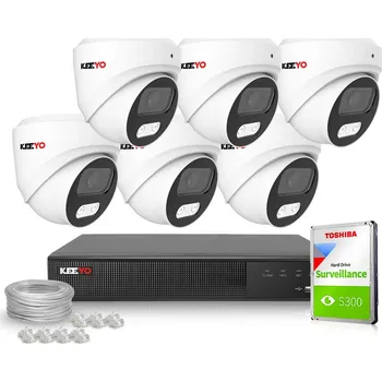 IP kamera Sada IP kamer KEEYO 6x LV-V-IP5M25DF-B-II 5 Mpx, IR 25 m, Audio AI