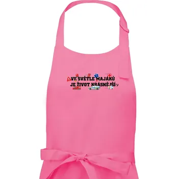 Kuchyňská zástěra Ve světle majáků je život krásnější - Pánská zástěra na vaření - Univerzální velikost ( Růžová )