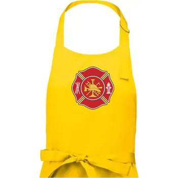 Kuchyňská zástěra Fire department logo červené - Pánská zástěra na vaření - Univerzální velikost ( Žlutá )