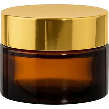 Sklenice Skleněná zavařovací sklenice hnědá 15 ml se zlatým víčkem