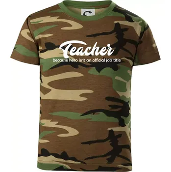 Teacher title - Dětské maskáčové triko - 122 cm/6 let ( Hnědý maskáč )