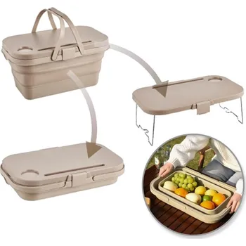 Flamenco Mystique Univerzální skládací piknikový koš 3v1 s stolem a kontejnerem KP03K