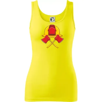 Dámské tričko Hasičská helma a sekera - Dámské tílko - L ( Citrónová )