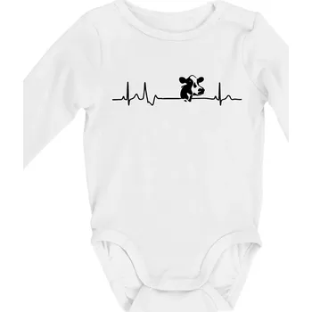 Kráva EKG - Body kojenecké s dlouhým rukávem - Dlouhý r. do 3 měs ( Bílá )