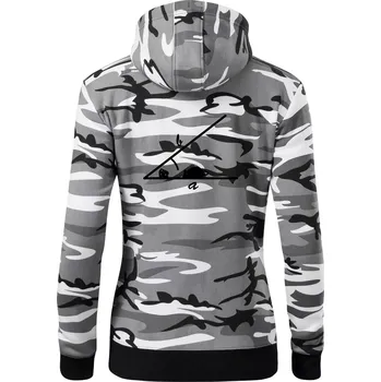 Dámská mikina Matematická myš - Dámská mikina trendy zipper s kapucí - S ( Šedý maskáč )