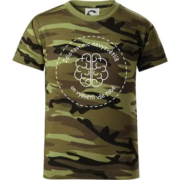 Chlapecké oblečení Idiotovi nic nevysvětlíš, ale on vysvětlí vše tobě - Dětské maskáčové triko - 146 cm/10 let ( Zelený maskáč )