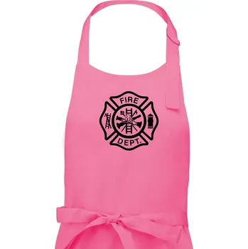 Kuchyňská zástěra Fire dept. logo - Dámská zástěra na vaření - Univerzální velikost ( Růžová )