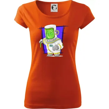 Dámské tričko Vesmírný voják tmavě modrý - Dámské triko Pure - XS ( Oranžová )
