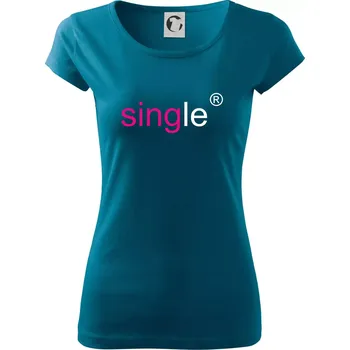Dámské oblečení Single nápis copyright - Dámské triko Pure - XL ( Petrolejová )