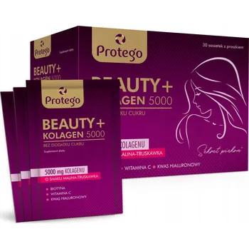 Kloubní výživa Protego Beauty+ kolagen 5000 mg s příchutí malina-jahoda, 30 sáčků