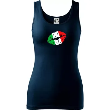 Dámské tričko Itálie kiss - Dámské tílko - 2XL ( Námořní modrá (velmi tmavá - téměř černá) )