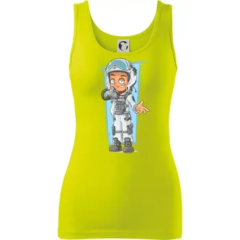 Dámské tričko Vesmírný voják modrý - Dámské tílko - L ( Limetková )