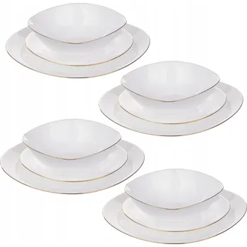 Talíř Jídelní servis Kadax , čtvercové talíře, sklo dárek 12 ks