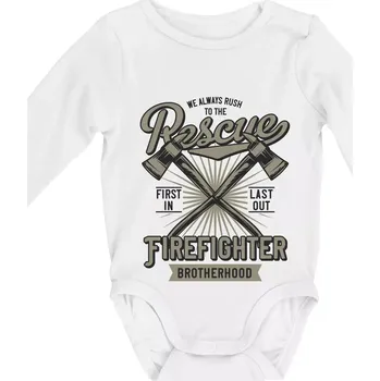 Rescue Firefighter - Body kojenecké s dlouhým rukávem - Dlouhý r. 6-12 měs ( Bílá )