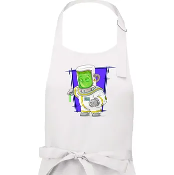 Kuchyňská zástěra Vesmírný voják tmavě modrý - Pánská zástěra na vaření - Univerzální velikost ( Bílá )