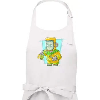 Kuchyňská zástěra Vesmírný voják tyrkysový - Pánská zástěra na vaření - Univerzální velikost ( Bílá )