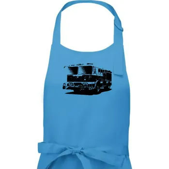 Kuchyňská zástěra Hasičské auto americké - Pánská zástěra na vaření - Univerzální velikost ( Světlý tyrkys )