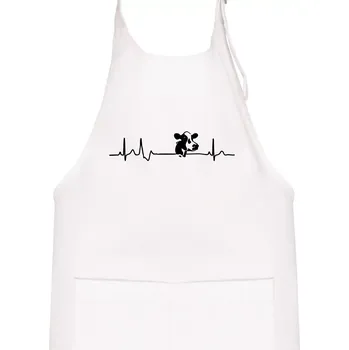 Kuchyňská zástěra Kráva EKG - Dětská zástěra na vaření - Univerzální velikost ( Bílá )
