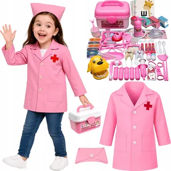 Karnevalový kostým KOSTÝM KOSTÝM ZUBNÍHO LÉKAŘE DOKTORA DĚTSKÝ KUFR PŘÍSLUŠENSTVÍ 146 152