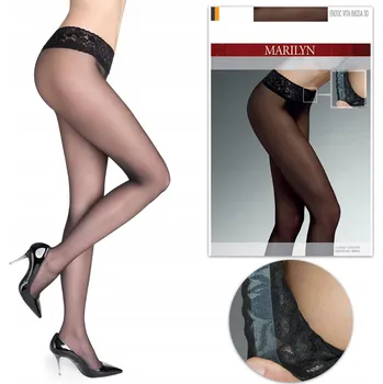 Dámské punčochy Punčocháče s hladkými boky a krajkou Marilyn erotic vita bassa 30 den M-3