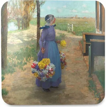 Podtácek Podložka pod hrnek Květinová dívka v Holandsku George Hitchcock