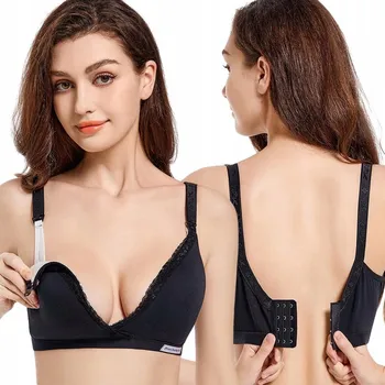 Podprsenka PODPRSENKA TĚHOTENSKÁ NA KOJENÍ ČERNÁ BEZEŠVÁ MĚKKÁ KAREN L